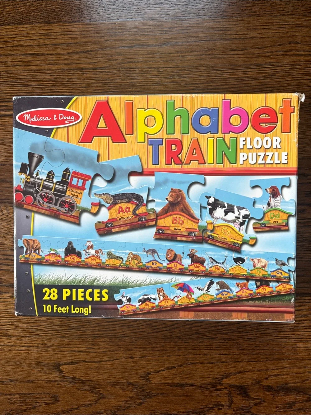 Melissa & Doug Alphabet Train Floor Puzzle, Good Used Condition!